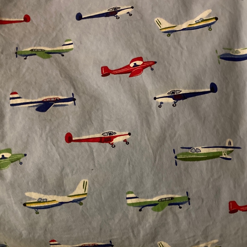 Pottery Barn Kids Airplane Duvet Cover - Blue, Red, Green full/queen